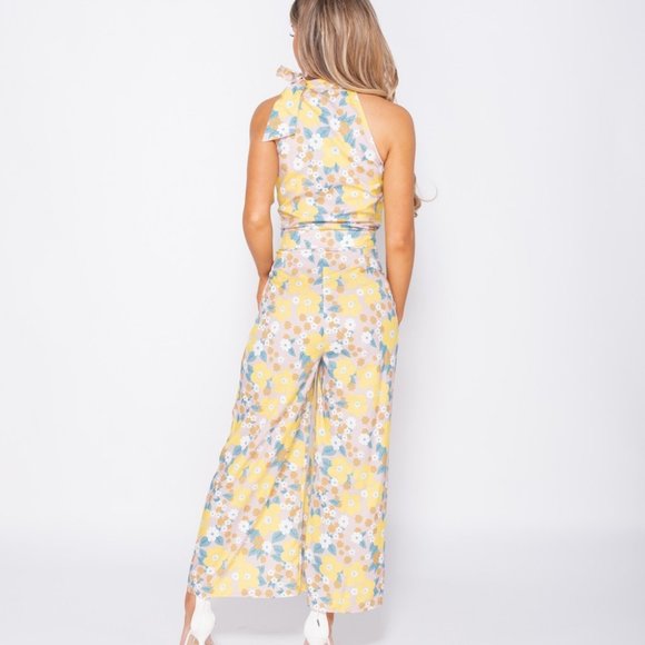 LAST 1 Floral Sleeveless Wide Leg Culotte Jumpsuit - Picture 6 of 8